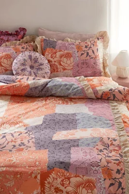 Floral Patchwork Ruffle Duvet Cover