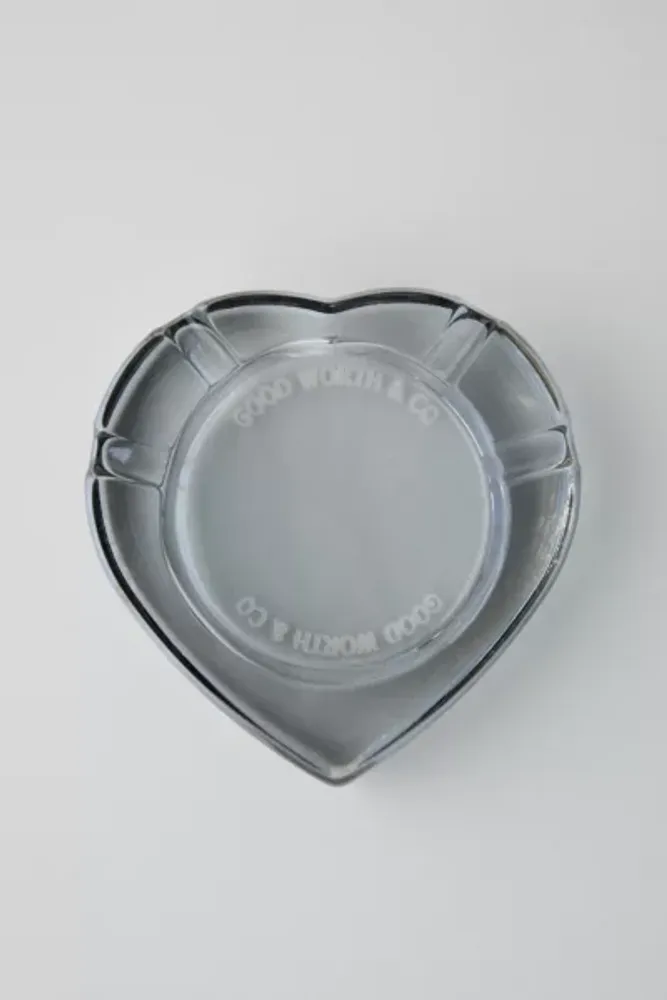 Good Worth & Co. Glass Heart Ashtray