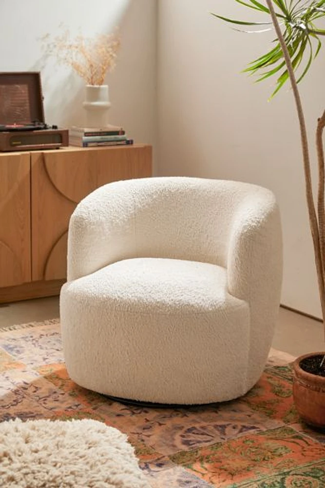 Dover Faux Sheepskin Swivel Chair