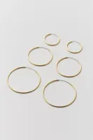 18k Gold & Sterling Silver Plated Hoop Earring Set