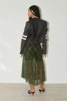 Jaded London Sheer Lace Midi Skirt
