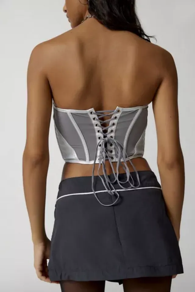 Jaded London Lynx Faux Leather Corset Top