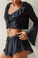 Urban Outfitters Out From Under Paisley Cozy Lace-Trim Top & Short