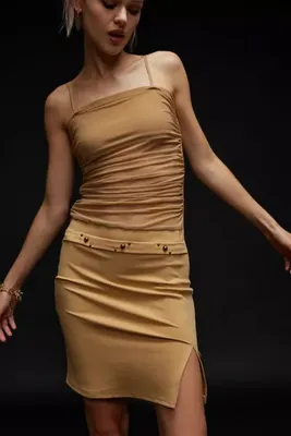 Zemeta Mesh Low-Belt Mini Dress