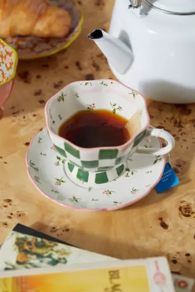 Urban Outfitters Graphic Teacup & Saucer Set