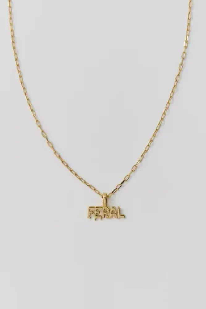 '90s Feral Nameplate 14K Gold-Plated Necklace