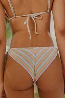 Roxy Wavy Stripe Cheeky Side-Tie Bikini Bottom