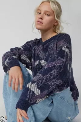 Urban Renewal Vintage Cropped Patterned Sweater
