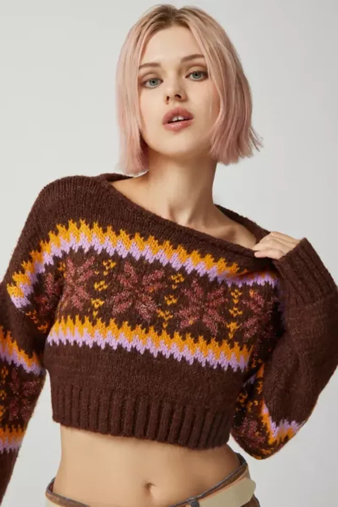 UO Turner Cropped Fair Isle Sweater