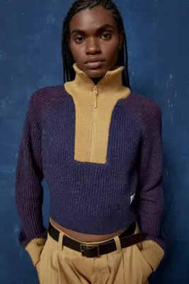 BDG Connor Colorblock Half-Zip Sweater