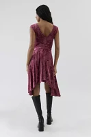 UO Corina Velvet Short Sleeve Mini Dress