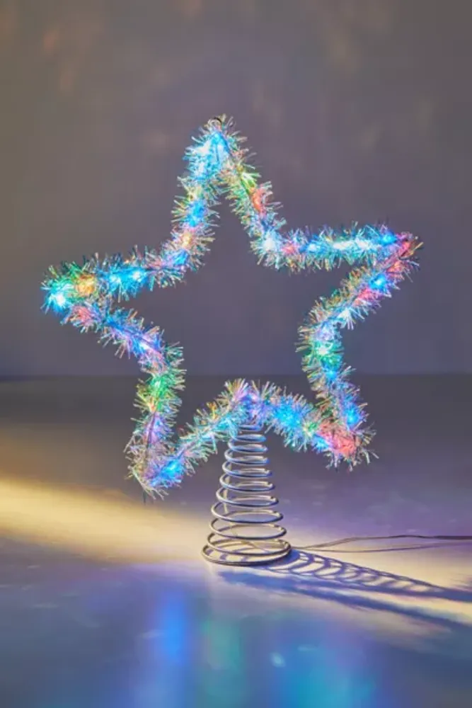 Tinsel LED Star Tree Topper