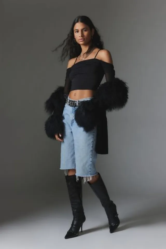 Urban Outfitters Silence + Noise Portia Faux Fur Cropped Jacket