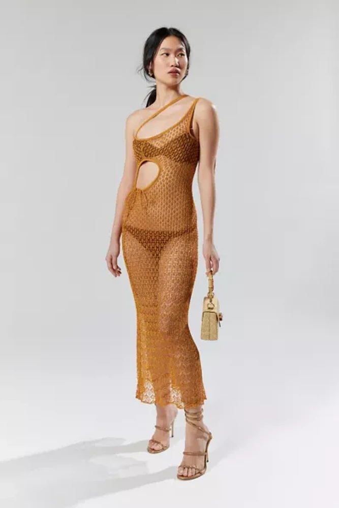 House Of Sunny Athena Sheer Knit Midi Dress