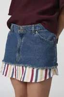 Urban Renewal Remade Denim & Stripe Mini Skirt