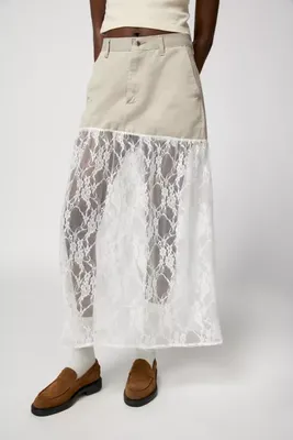Urban Renewal Remade Chino & Lace Midi Skirt