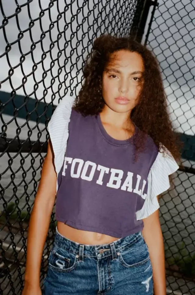 Urban Renewal Remade Cropped Hooded Football Jersey