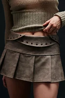 Zemeta Attic Box Tie Pleated Micro Mini Skirt