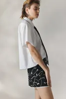 Motel Molen Bow Print Lace-Trim Mini Skirt
