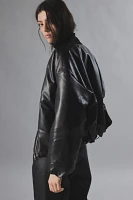 BY.DYLN. Atticus Faux Leather Bomber Jacket