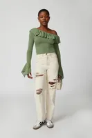 Urban Renewal Remnants Off-The-Shoulder Ruffle Blouse