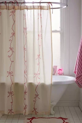 Lacey Bows Cotton Shower Curtain