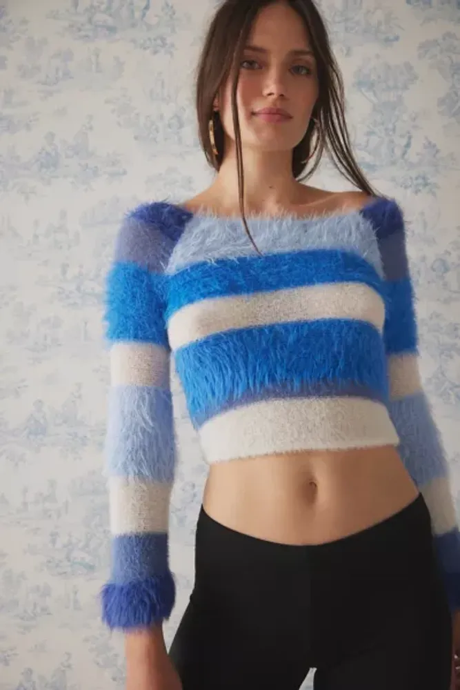 Kimchi Blue Fuzzy Bra Top in Natural