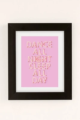 ShowMeMars Dance All Night Pink Neon Art Print