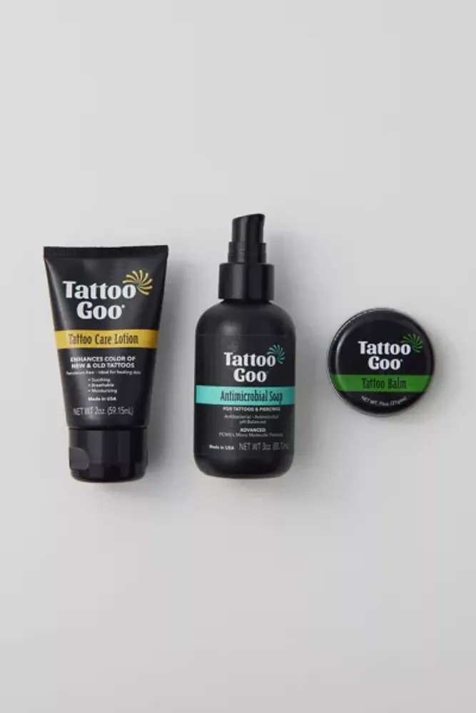 Tattoo Goo Tattoo Care Kit for New & Exiting Tattoos, 3 Piece Set (Tattoo  Soap Care Lotion Balm)