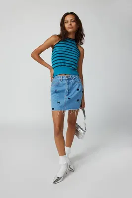 Urban Renewal Remade Bow Denim Mini Skirt