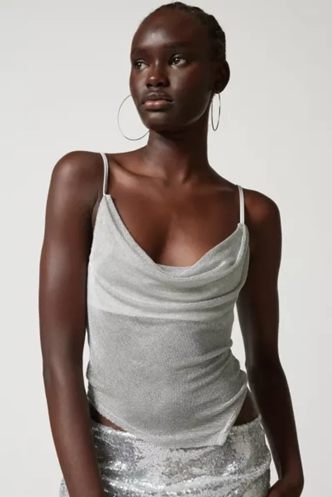 Urban Outfitters UO Haven Metallic Cowl Neck Cami