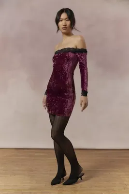 Kimchi Blue Ryder Velvet & Lace Mini Dress