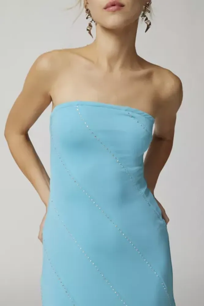 UO Tonya Diamante Strapless Midi Dress
