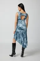 UO Andy Printed Asymmetrical Midi Dress