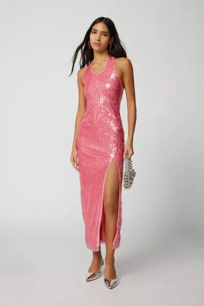 UO Harley Sequin Halter Maxi Dress