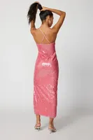 UO Harley Sequin Halter Maxi Dress