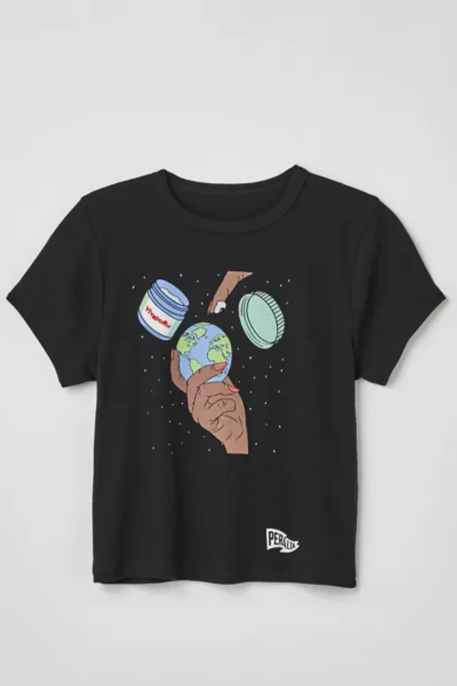 Peralta Project UO Exclusive Heal The World Ribbed Baby Tee