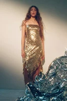 UO Stella Sequin Strapless Midi Dress