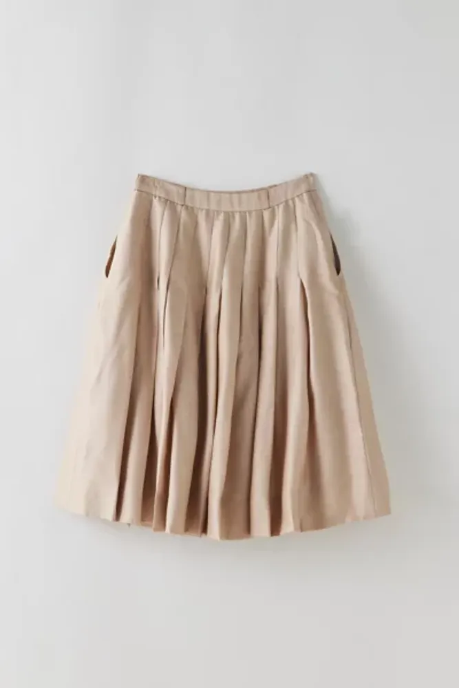 Vintage Pleated Midi Skirt