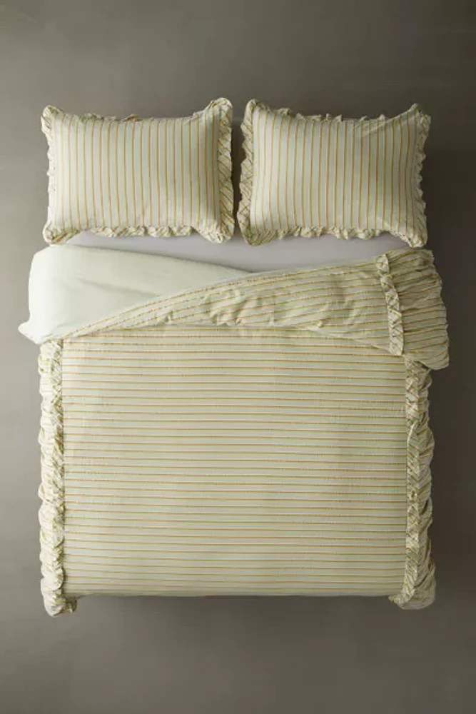 Striped Ruffle Duvet Cover