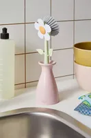 Daisy Dish Brush & Vase Set