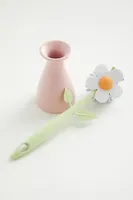 Daisy Dish Brush & Vase Set