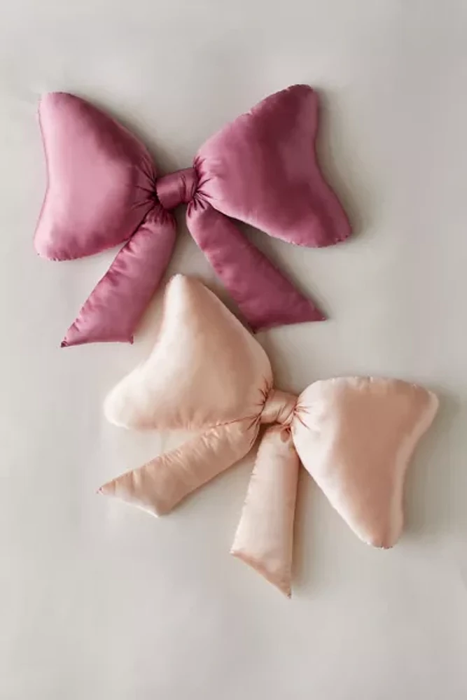 Big Bow Satin Throw Pillow