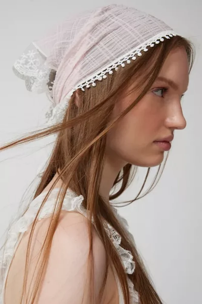 Lace Trim Headscarf