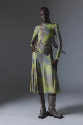 Silence + Noise Tiffany Lace-Up Midi Dress