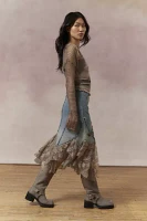Kimchi Blue Talia Denim & Lace Midi Skirt