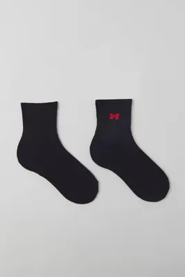 Bow Icon Ribbed Crew Sock