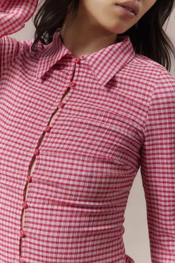 Kimchi Blue Your Roommates Crinkle Button-Down Top