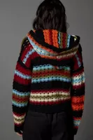 BDG Francis Crochet Hooded Cardigan