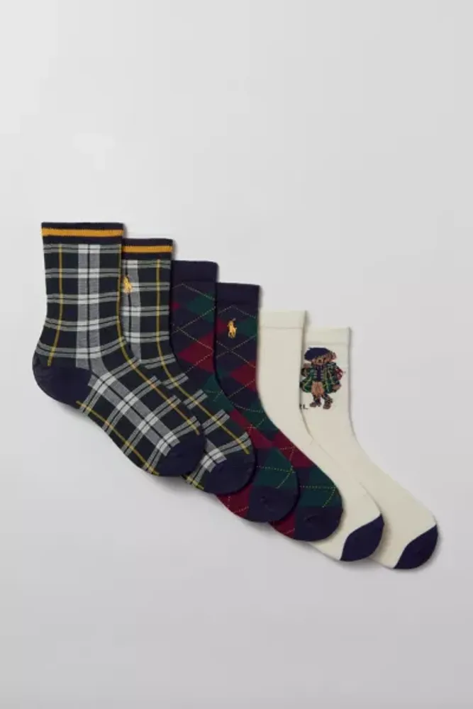 Urban Outfitters Polo Ralph Lauren Cambridge Bear Sock 3-Pack